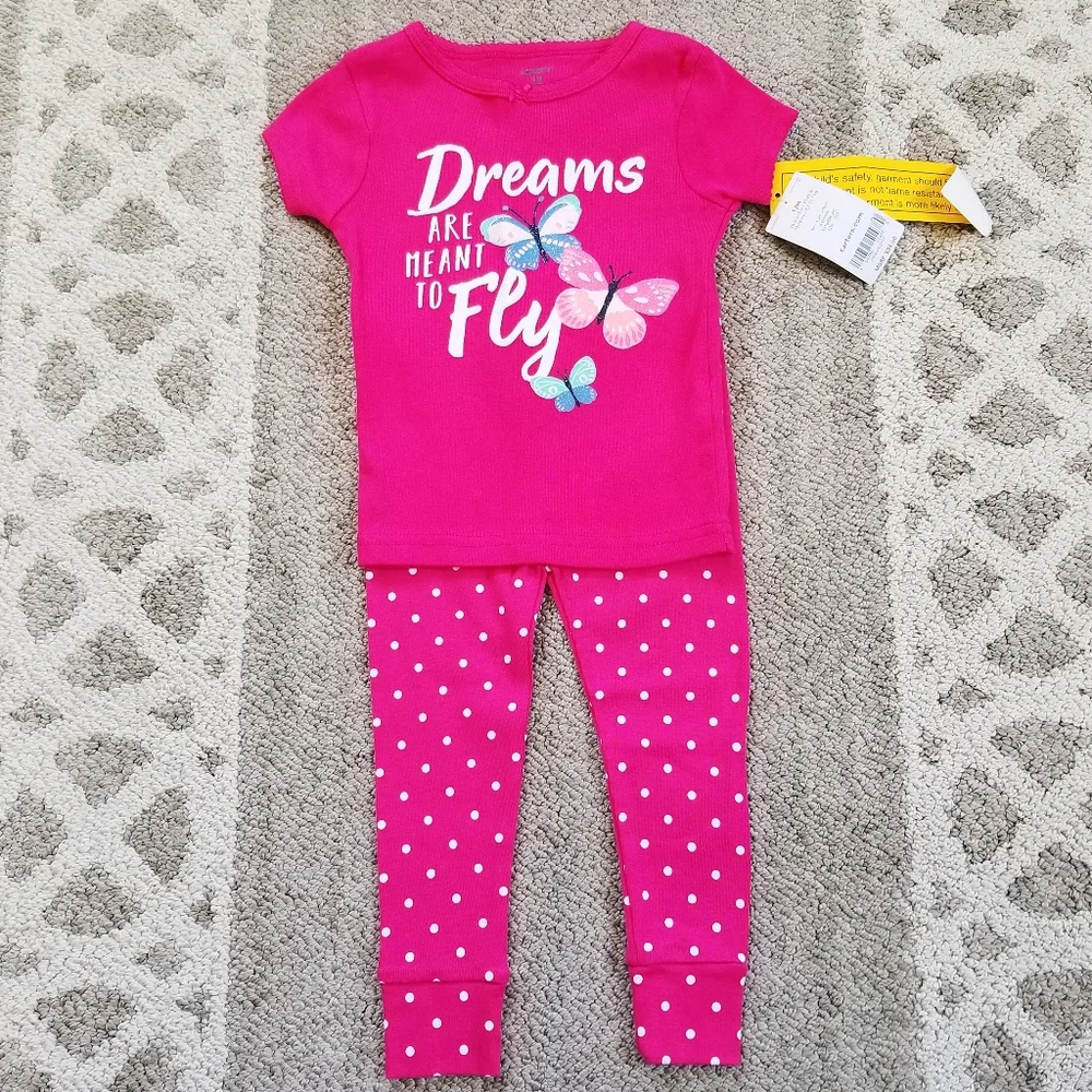 Carter's 4 Piece Pajamas Butterfly New